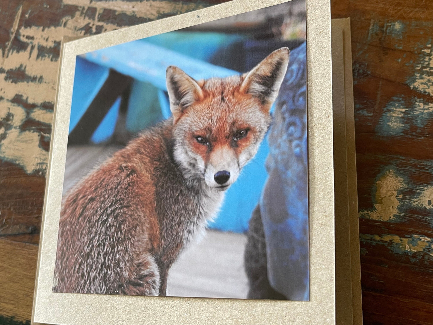 Fox card, recycled card, nature card, birthday card. Eco friendly gift card. Handmade card, gift for fox lower, homemade English animal card