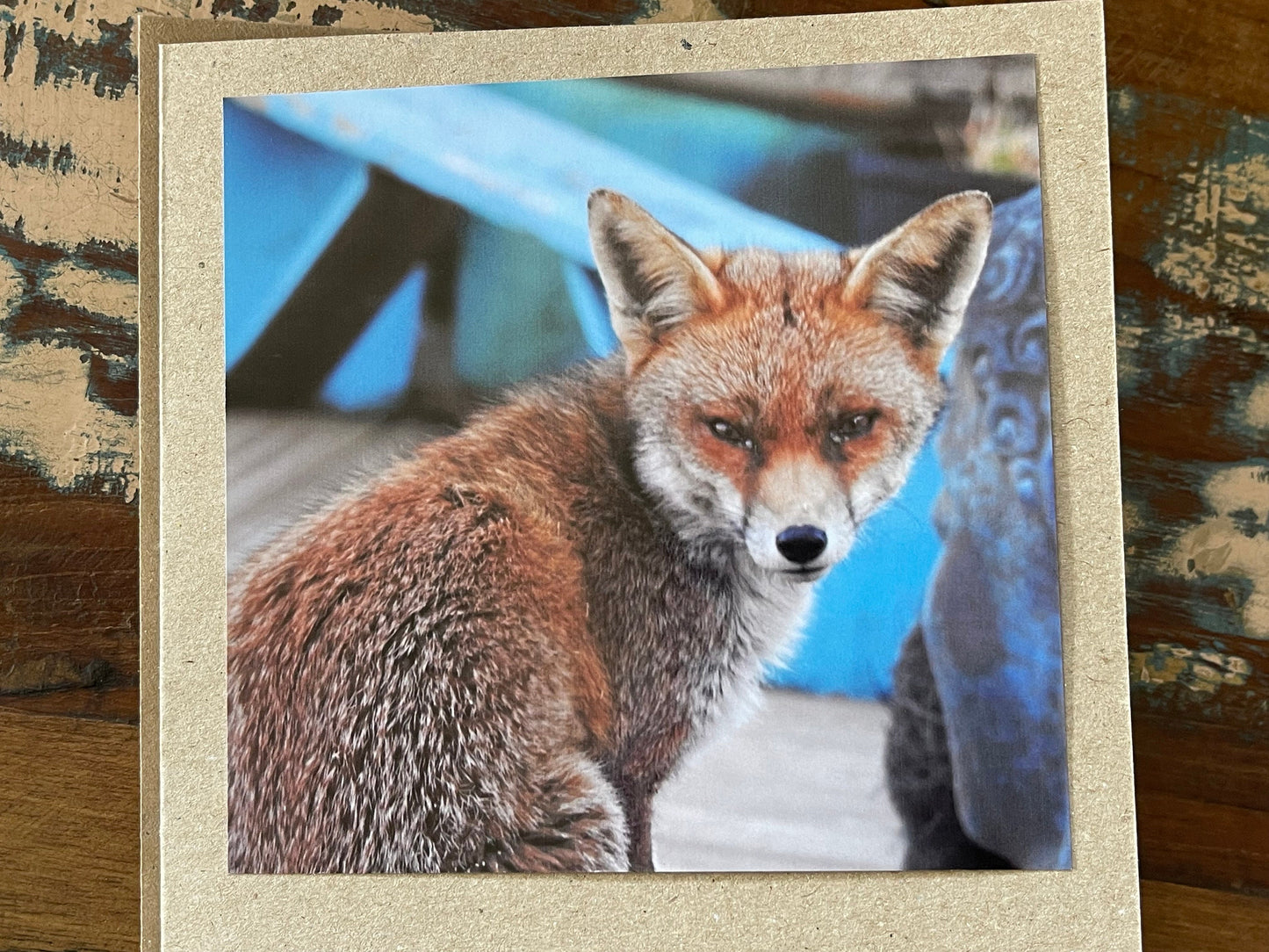 Fox card, recycled card, nature card, birthday card. Eco friendly gift card. Handmade card, gift for fox lower, homemade English animal card