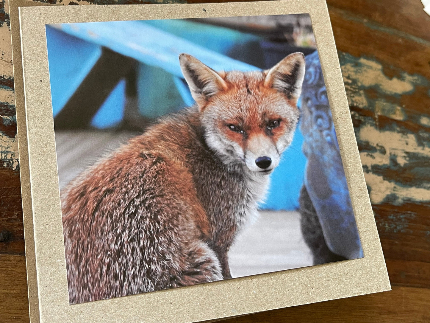 Fox card, recycled card, nature card, birthday card. Eco friendly gift card. Handmade card, gift for fox lower, homemade English animal card