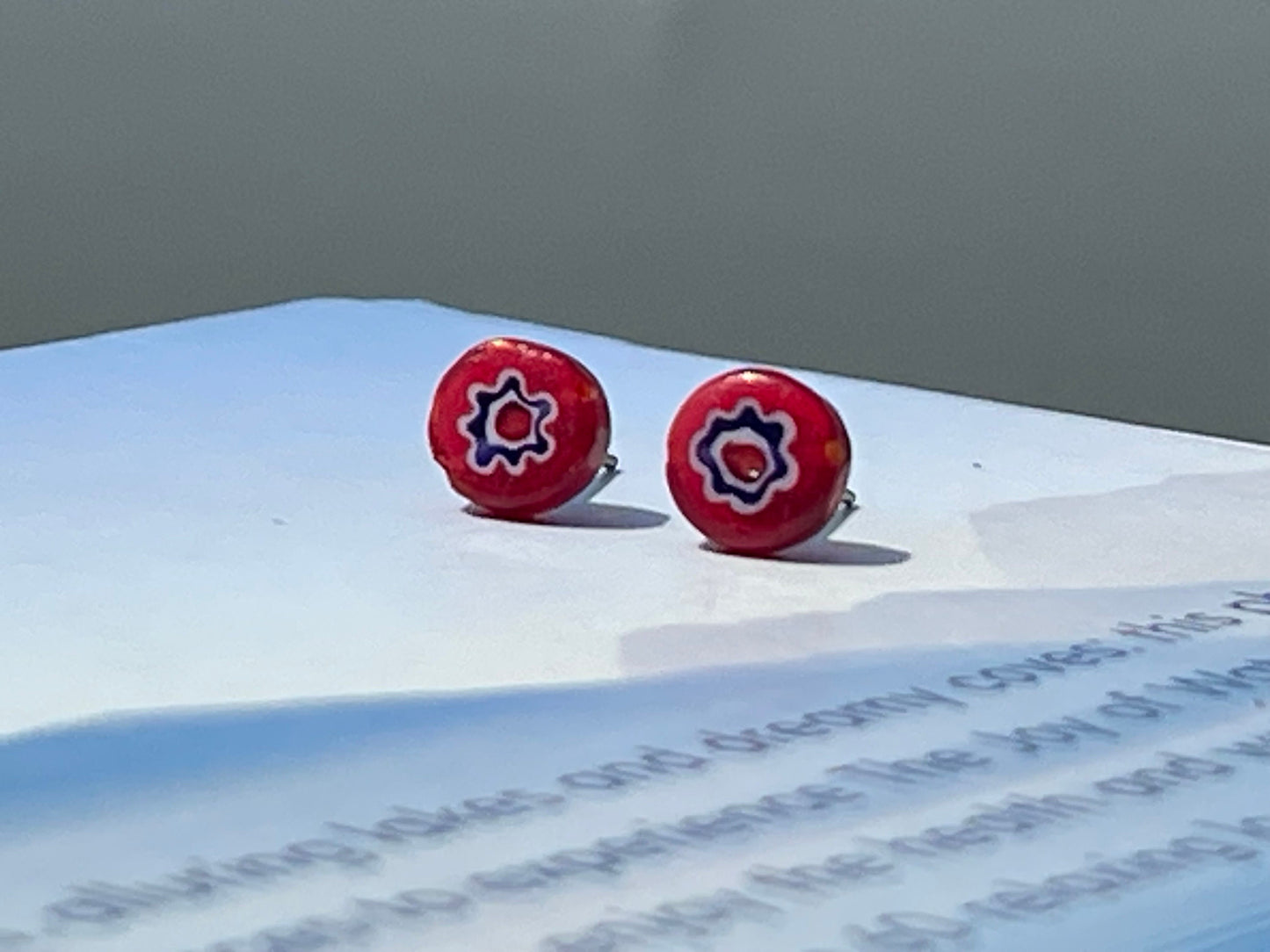 Glass stud earrings, cute studs, ethical jewellery, ethical jewelry, handmade earrings, boho stud earrings, funky earrings, fun earrings