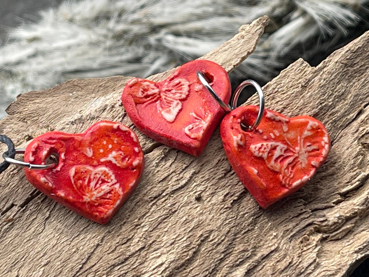 Handmade ceramic heart necklace. Eco friendly necklace, ethical jewellery, I love you, red heart necklaces, romantic gifts, gift ideas