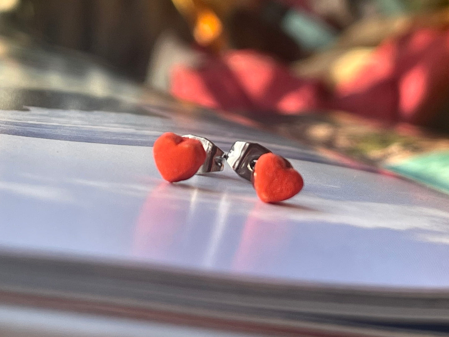 Heart Stud Earrings, Sterling Silver Studs, small love heart earrings. Push Back heart Studs, heart shaped stud earrings, small earrings