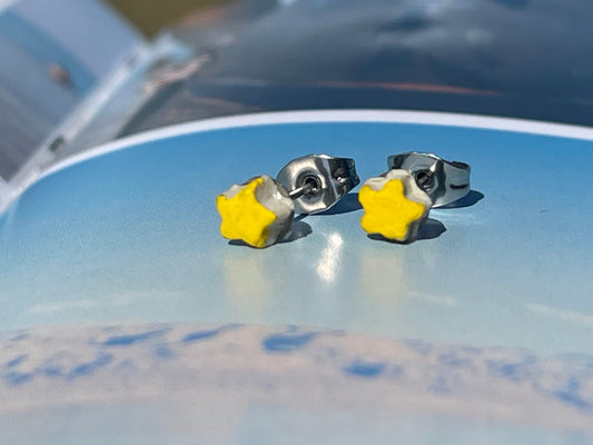 Star Stud Earrings, tiny star earrings, star shaped stud earrings, small star earrings, congratulations gift, graduation gifts, yellow stars