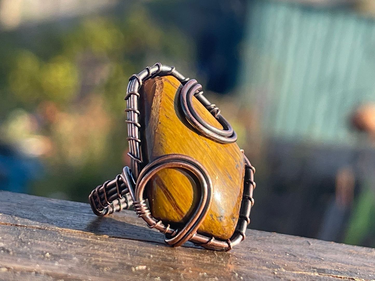 Tigers eye ring, unique gift for her, boho ring, boho jewellery, ethical jewellery, gift for him, hippy jewellery, tigers eye jewellery