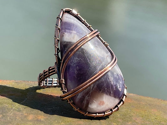 Amethyst ring, amethyst jewellery, gift for him, boho ring, handmade ring, romantic gift for her, boho jewellery, handmade jewellery.