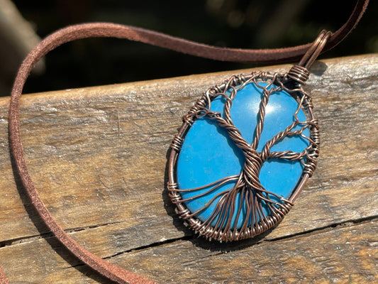 Blue tree of life necklace, tree of life pendant, boho jewellery, tree of life jewellery, blue jewellery, boho unique necklace, boho pendant