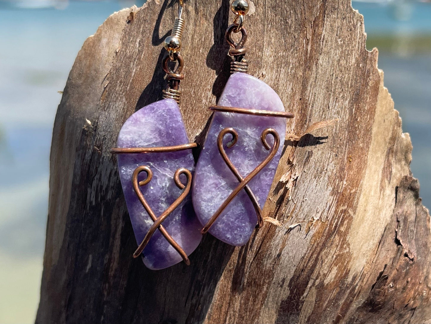 Handmade amethyst earrings, ethical jewellery, amethyst jewellery, handmade purple earrings, eco friendly earrings, purple jewellery, boho