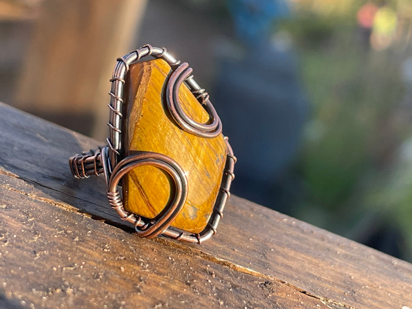 Tigers eye ring, unique gift for her, boho ring, boho jewellery, ethical jewellery, gift for him, hippy jewellery, tigers eye jewellery