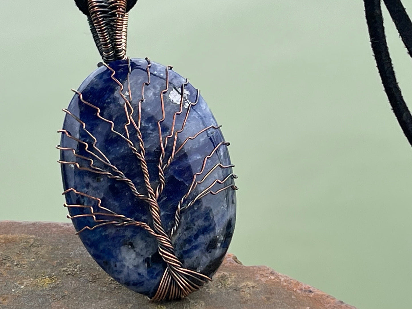 Sodalite necklace, tree of life pendant, tree of life necklace, boho jewellery, tree of life jewellery, boho jewellery, unusual jewellery