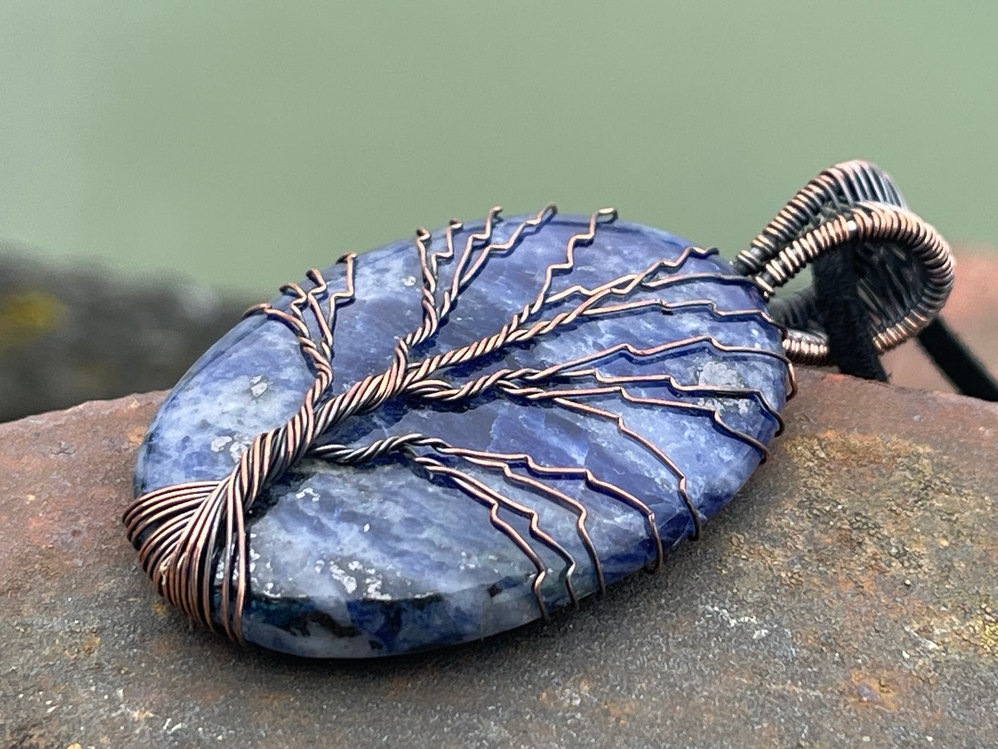 Sodalite necklace, tree of life pendant, tree of life necklace, boho jewellery, tree of life jewellery, boho jewellery, unusual jewellery