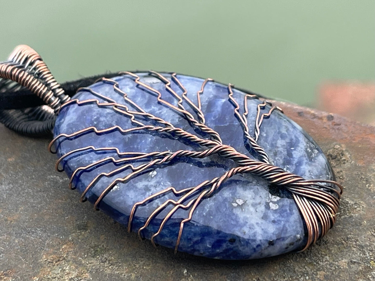 Sodalite necklace, tree of life pendant, tree of life necklace, boho jewellery, tree of life jewellery, boho jewellery, unusual jewellery