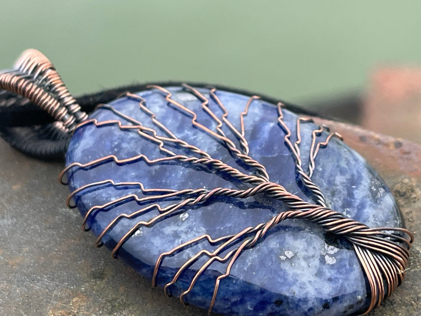 Sodalite necklace, tree of life pendant, tree of life necklace, boho jewellery, tree of life jewellery, boho jewellery, unusual jewellery