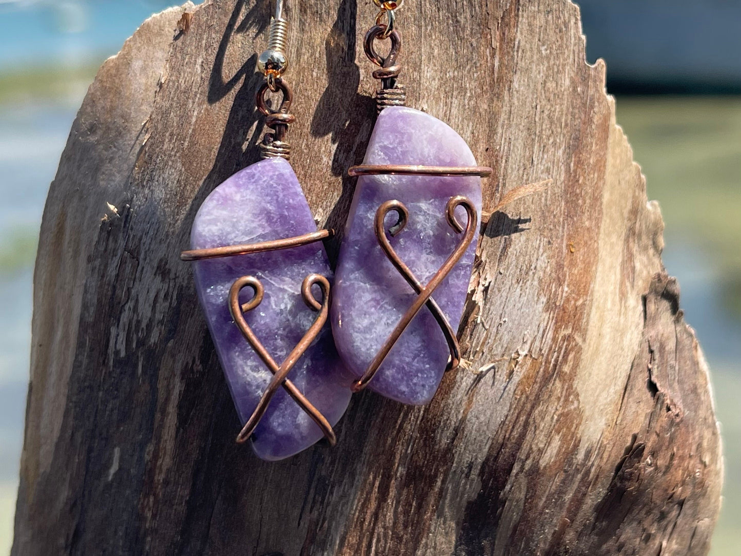 Handmade amethyst earrings, ethical jewellery, amethyst jewellery, handmade purple earrings, eco friendly earrings, purple jewellery, boho