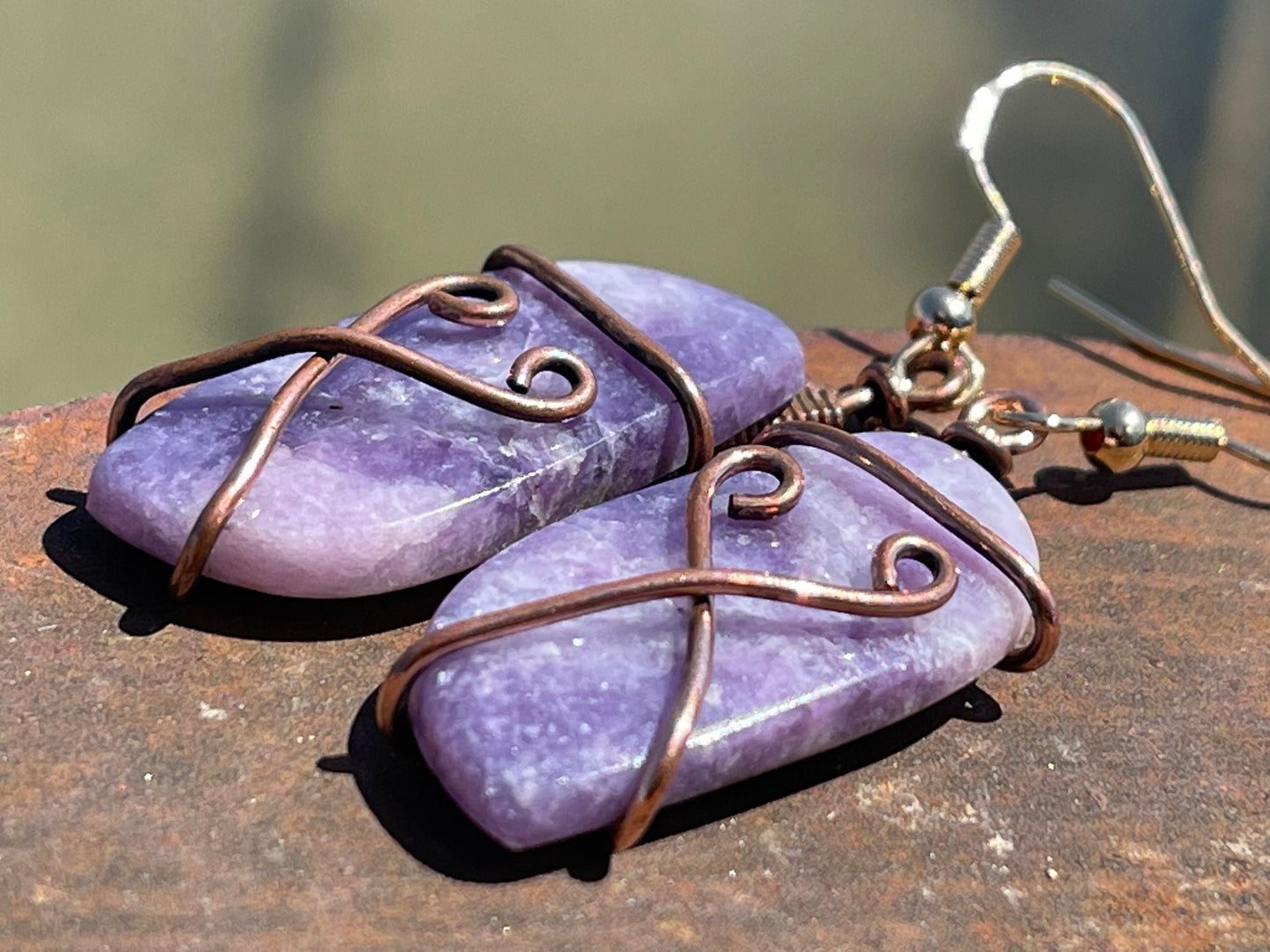 Handmade amethyst earrings, ethical jewellery, amethyst jewellery, handmade purple earrings, eco friendly earrings, purple jewellery, boho