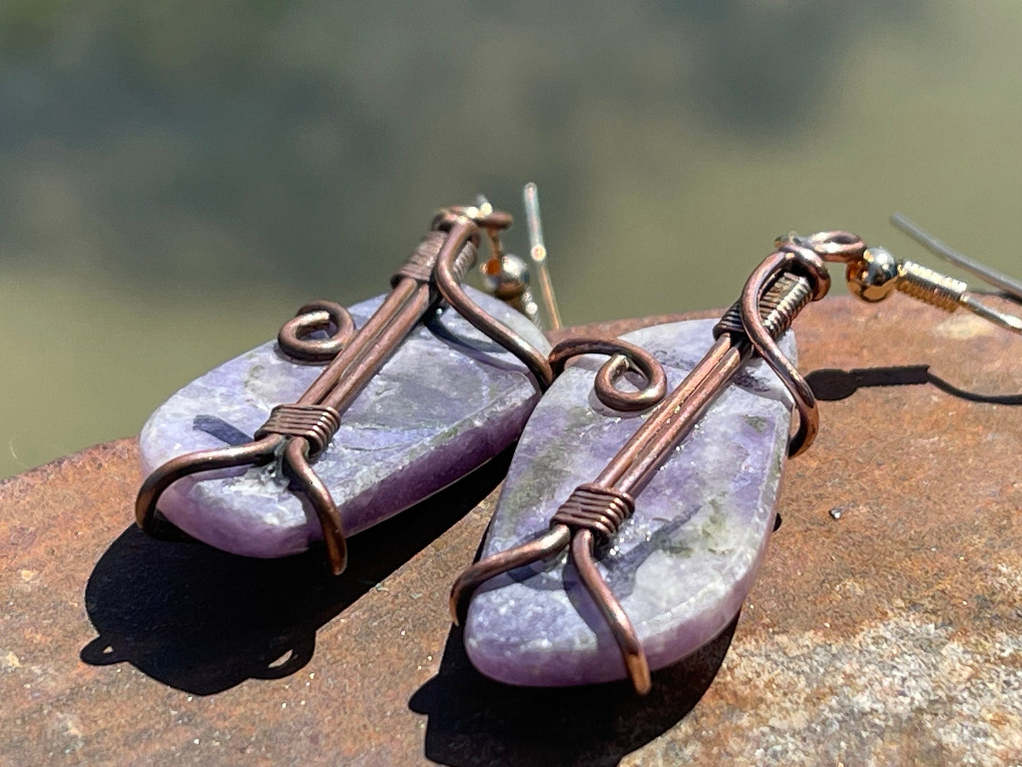 Handmade amethyst earrings, ethical jewellery, amethyst jewellery, handmade purple earrings, eco friendly earrings, purple jewellery, boho