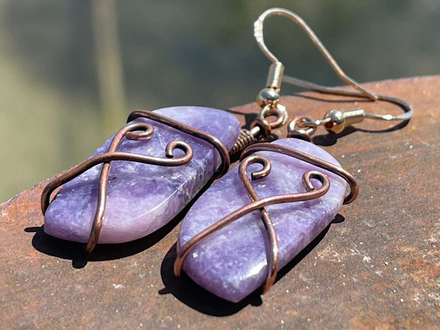 Handmade amethyst earrings, ethical jewellery, amethyst jewellery, handmade purple earrings, eco friendly earrings, purple jewellery, boho