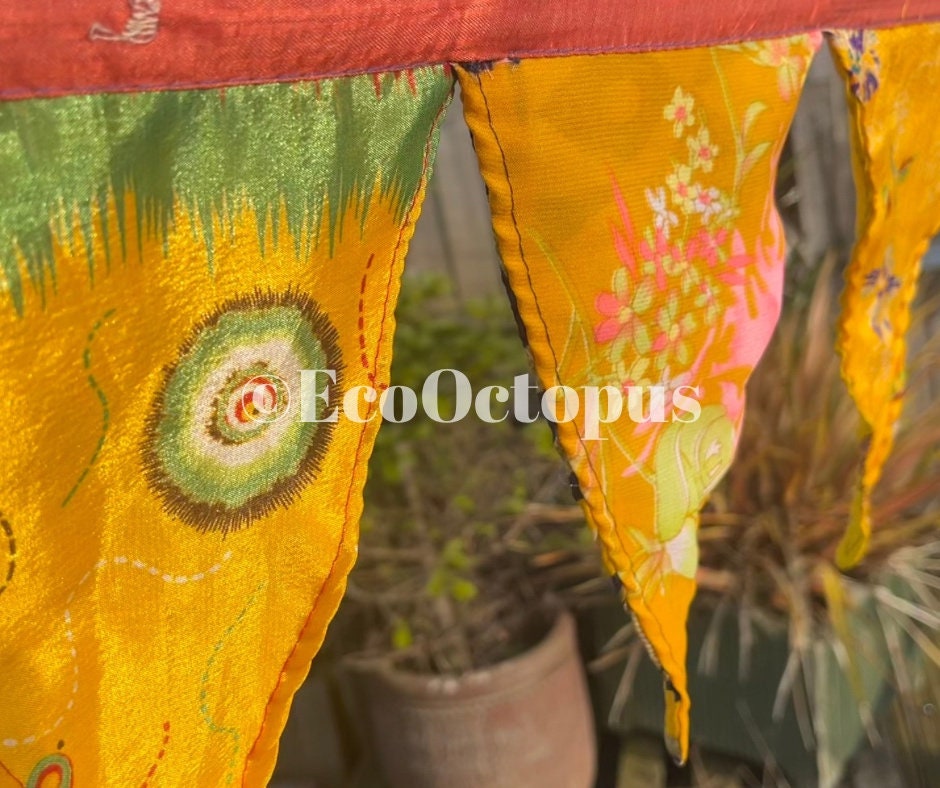 YELLOW bunting. Handmade bunting. Yellow party decorations.