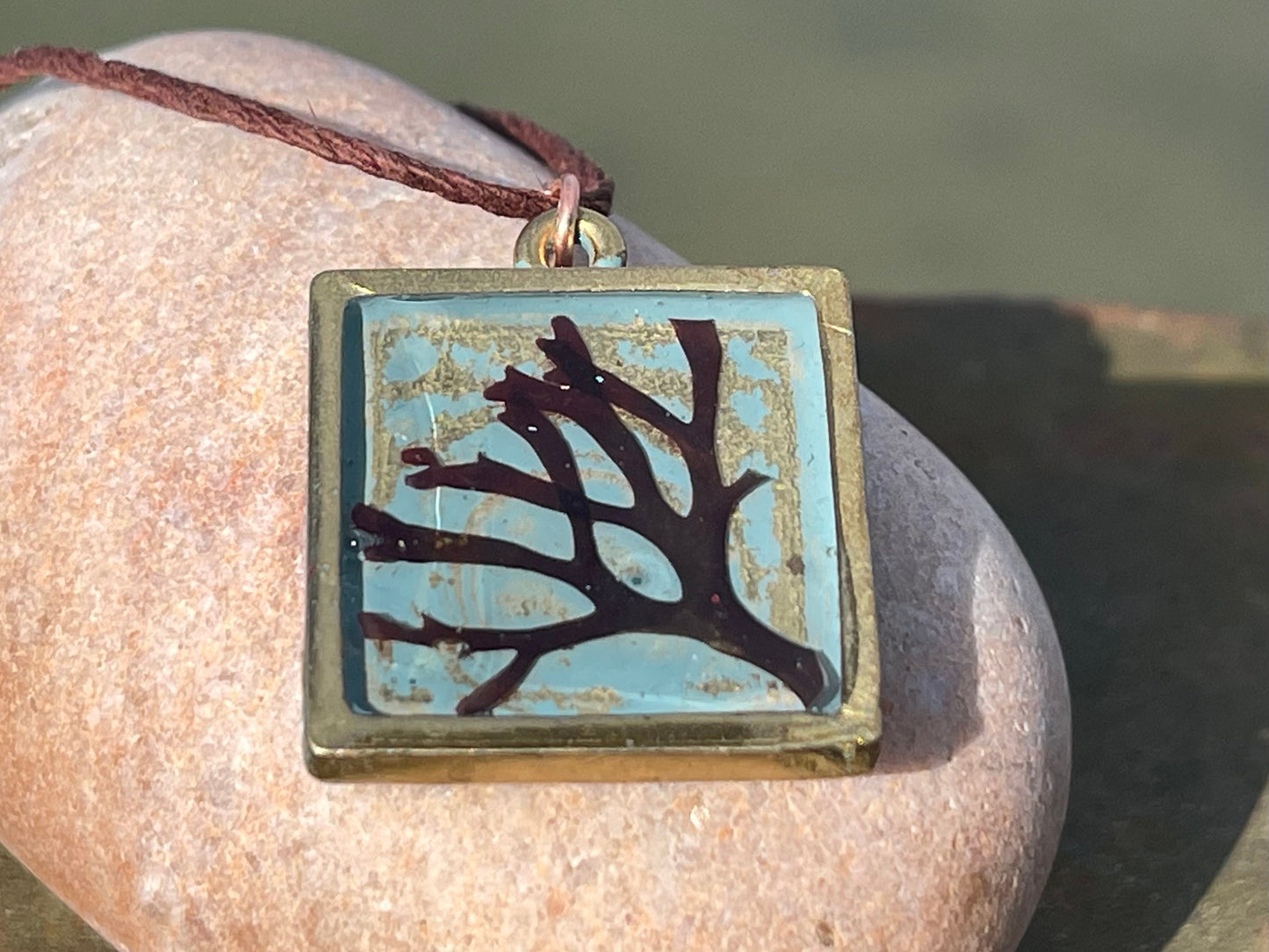 Seaweed necklace, gift for ocean lover, unique pendant, handmade necklace, boho necklace, unique jewellery , unusual necklace, gift for her