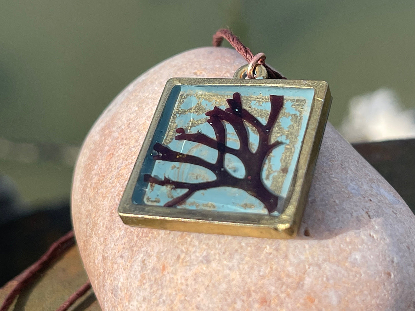 Seaweed necklace, gift for ocean lover, unique pendant, handmade necklace, boho necklace, unique jewellery , unusual necklace, gift for her