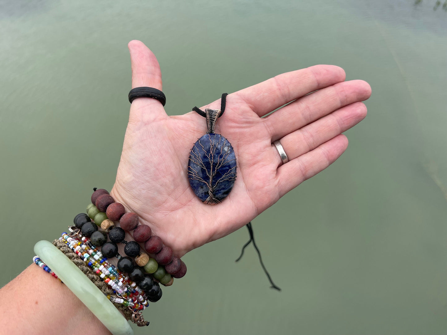 Sodalite necklace, tree of life pendant, tree of life necklace, boho jewellery, tree of life jewellery, boho jewellery, unusual jewellery