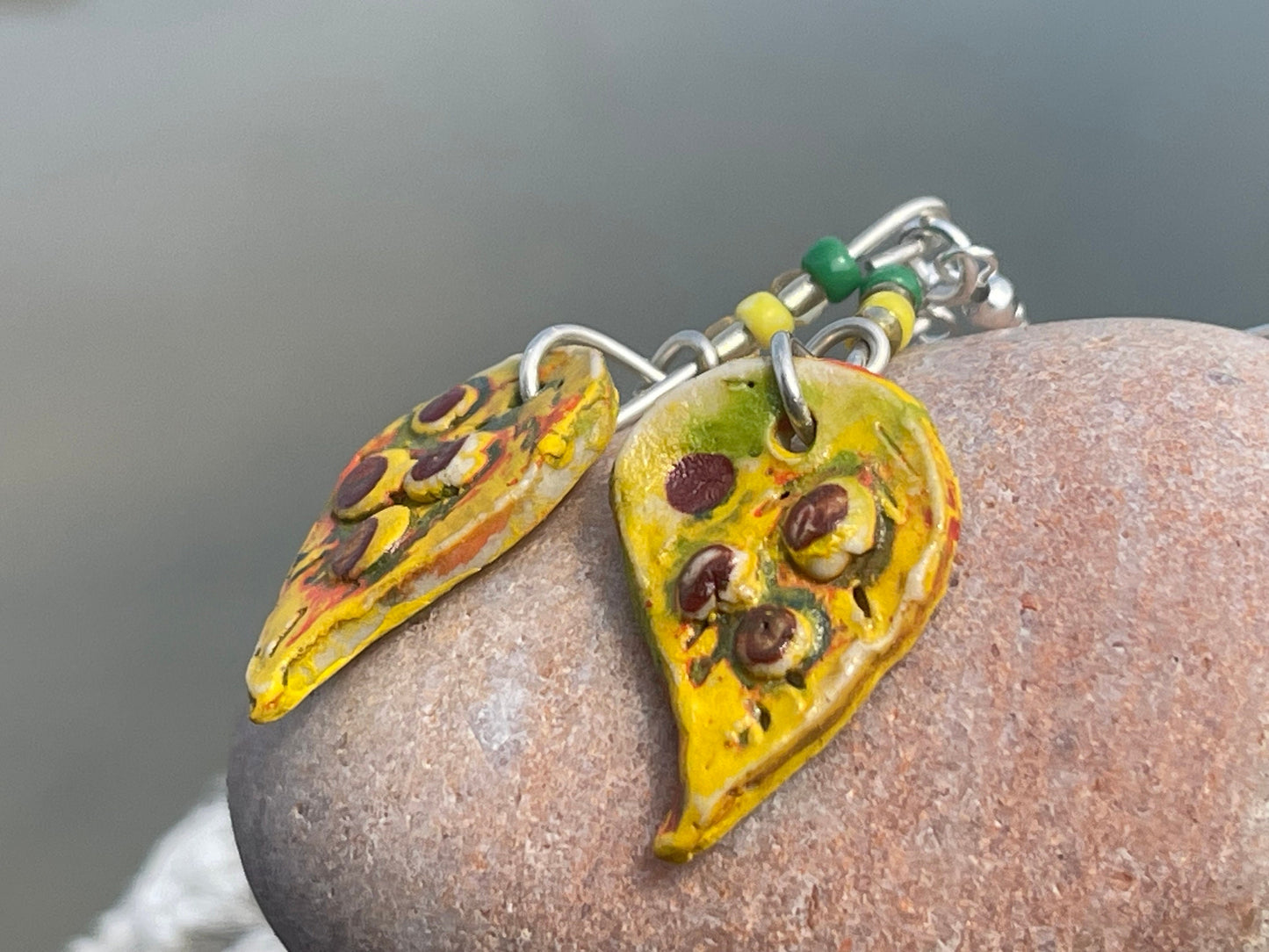 Handmade earrings using Sussex clay. Unique jewellery, ceramic earrings, boho jewellery, yellow earrings, unique earrings, yellow jewellery