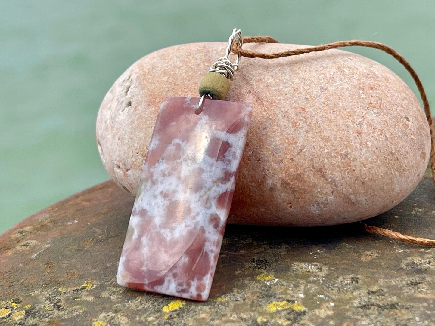 Unique jasper necklace, boho gift for her, gift for him, ethically jewellery, unique necklace, boho jewellery, unique handmade necklace