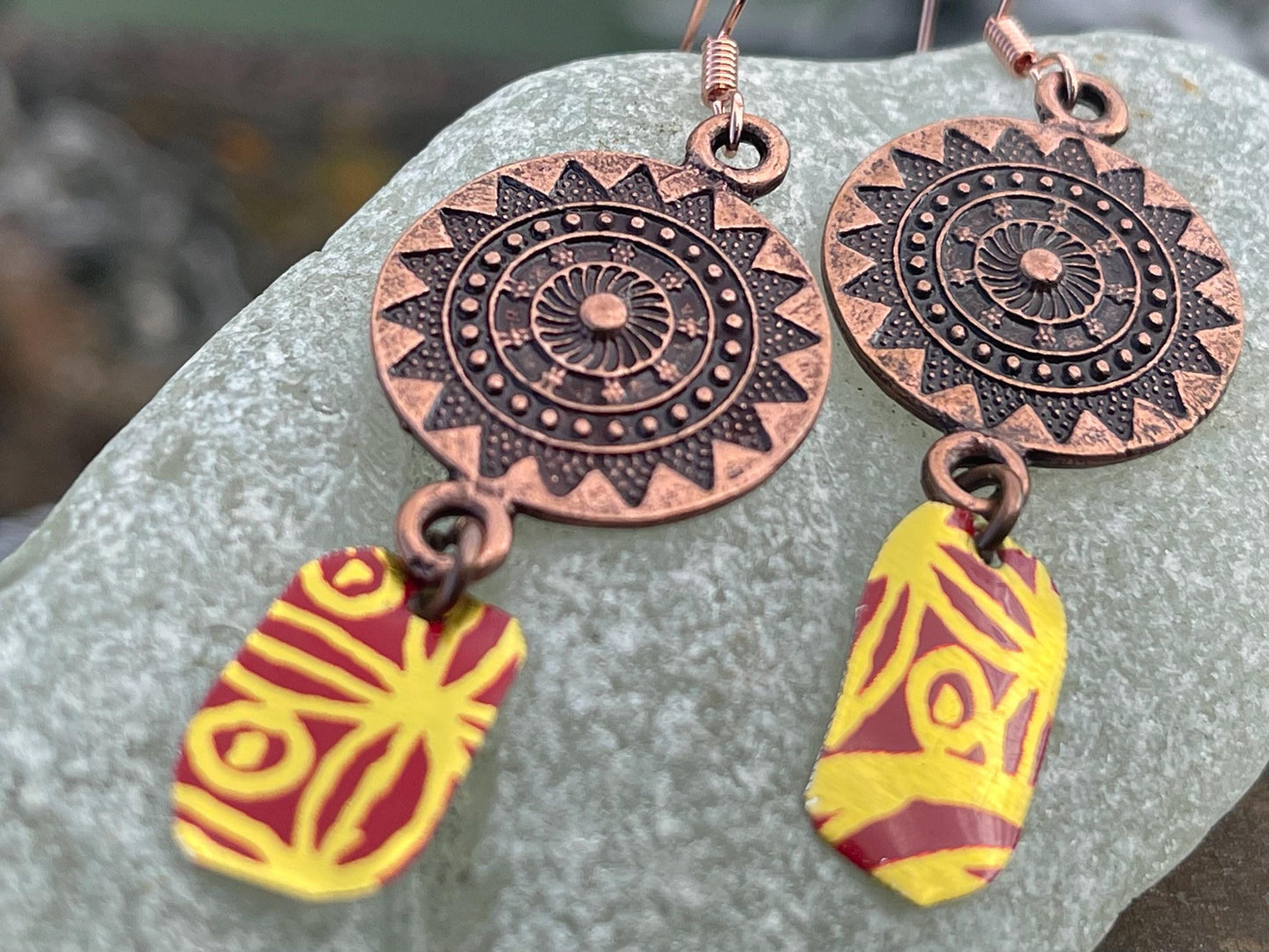 Tin can earrings, boho jewellery, handmade jewellery, unique earrings, eco friendly jewellery, unique gift for her, ethical jewellery