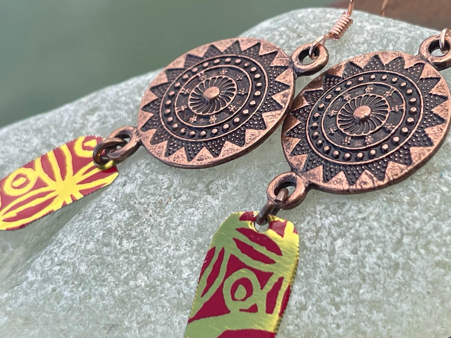 Tin can earrings, boho jewellery, handmade jewellery, unique earrings, eco friendly jewellery, unique gift for her, ethical jewellery