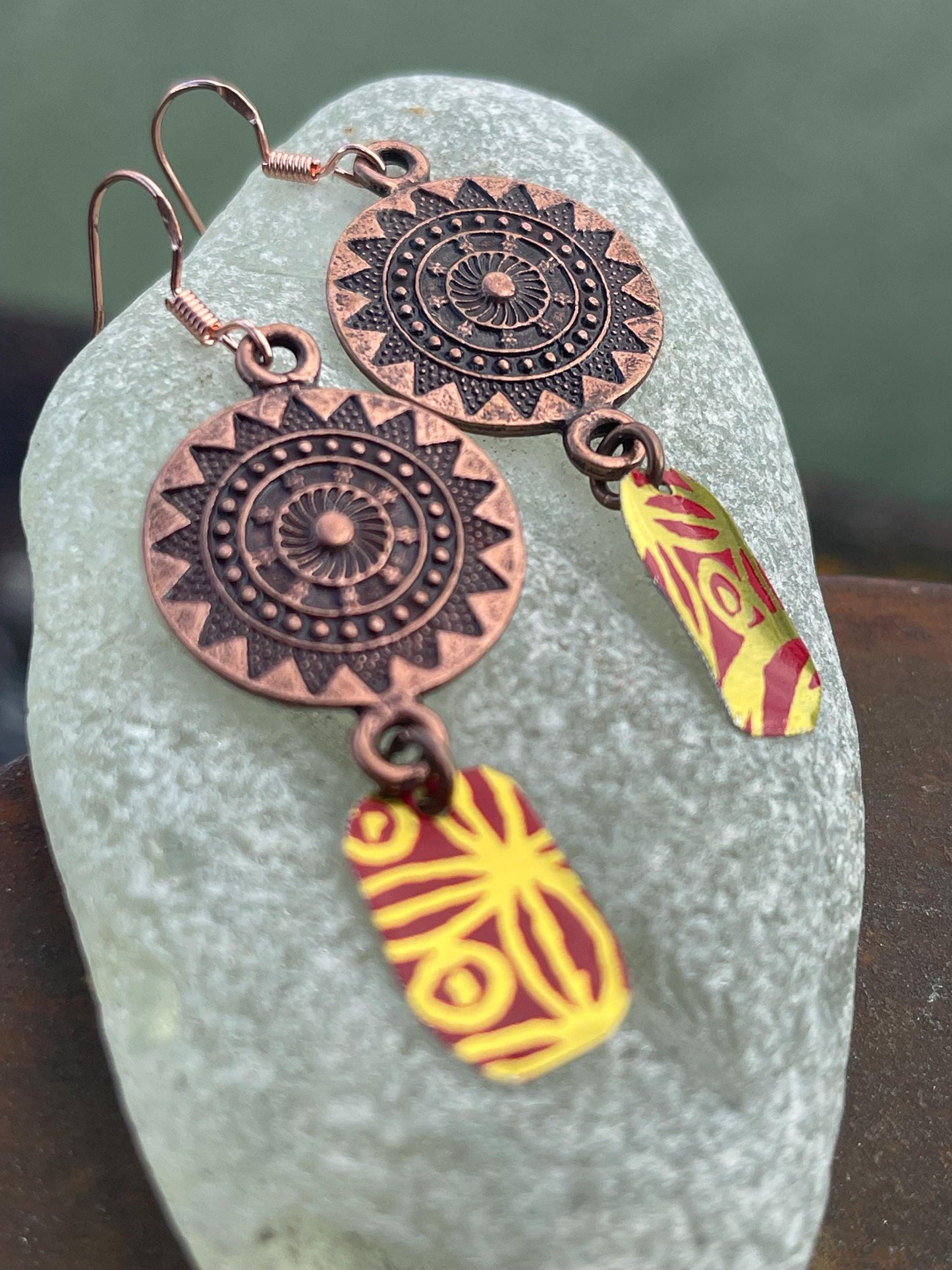 Tin can earrings, boho jewellery, handmade jewellery, unique earrings, eco friendly jewellery, unique gift for her, ethical jewellery