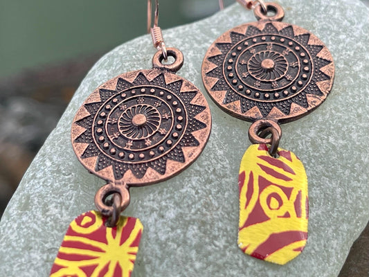 Tin can earrings, boho jewellery, handmade jewellery, unique earrings, eco friendly jewellery, unique gift for her, ethical jewellery