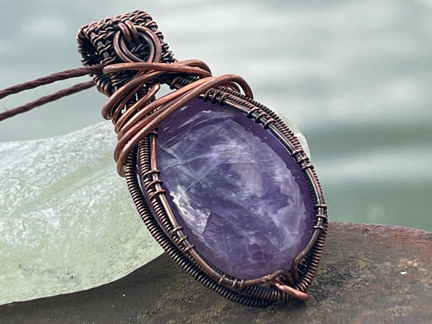 Amethyst pendant, amethyst necklace, amethyst jewellery, unusual gift for him, boho handmade necklace, romantic gift for her, boho pendant