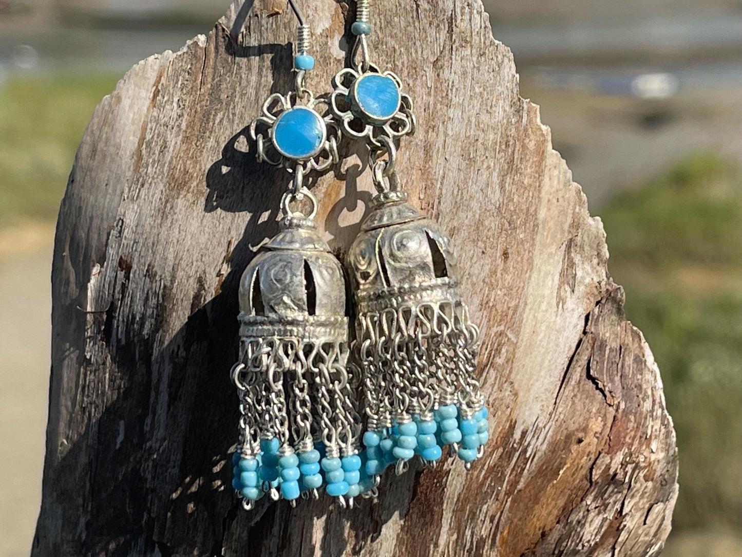 Gypsy jewellery, goddess earrings, goddess jewellery. vintage jewellery, ethical jewellery,  gypsy earrings, tassel earrings, boho jewellery