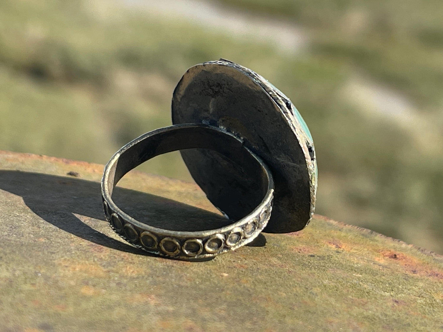 Fabulous vintage ring, large blue ring, boho vintage jewellery, ethical jewellery, gypsy ring. Gypsy jewellery, statement jewellery