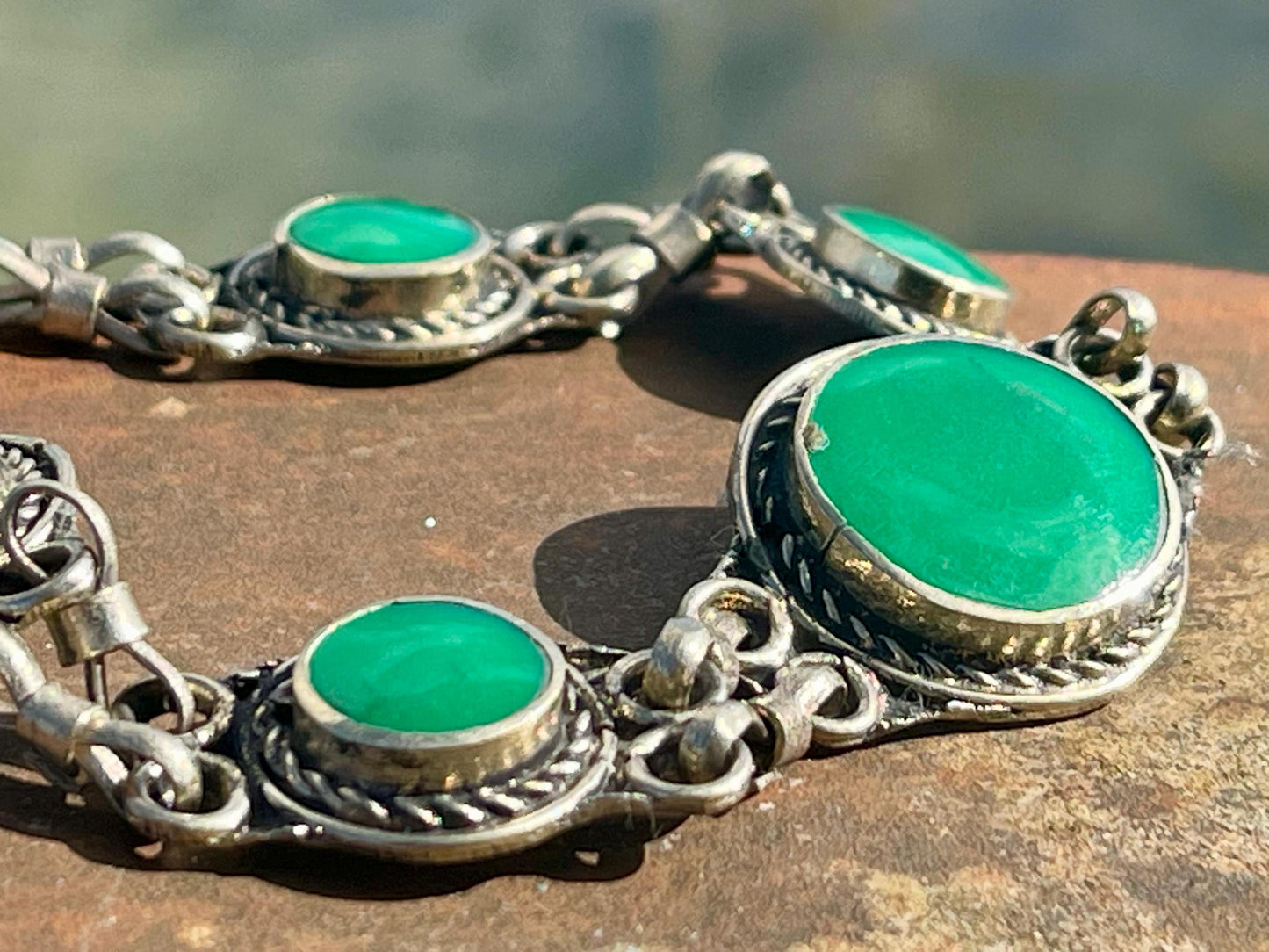 Stunning green bracelet. Green enamel bracelet, green jewellery, green bangle. Statement bracelet. Boho jewellery. Boho gift for her.