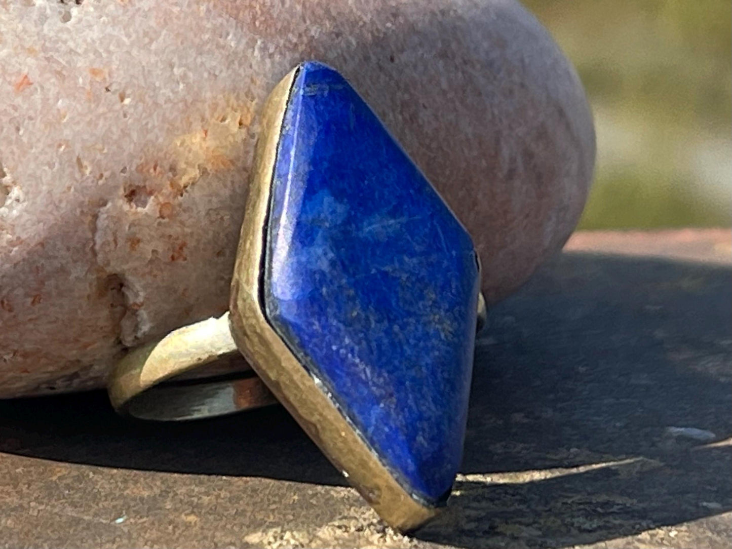 Romantic lapis lazuli ring, lapis jewellery, blue gemstone ring, boho ring, romantic gift for him. Ethical jewellery, unusual gift for her