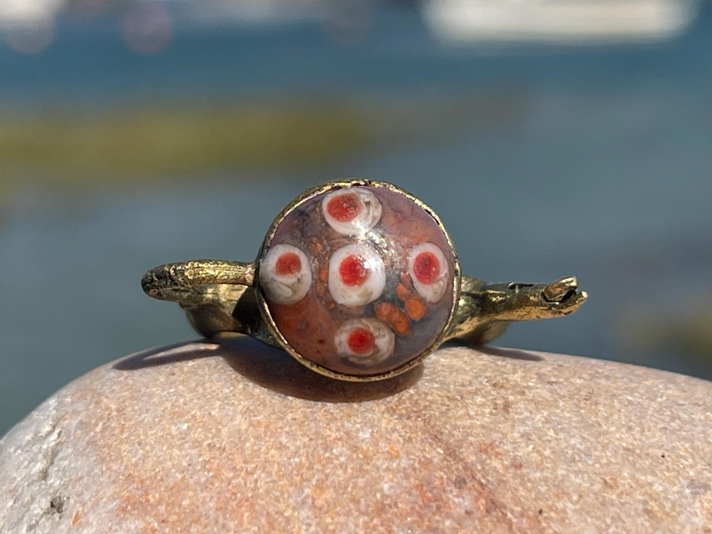 Fabulous vintage ring, large red ring, boho vintage jewellery, ethical jewellery, gypsy ring. Gypsy jewellery, statement jewellery