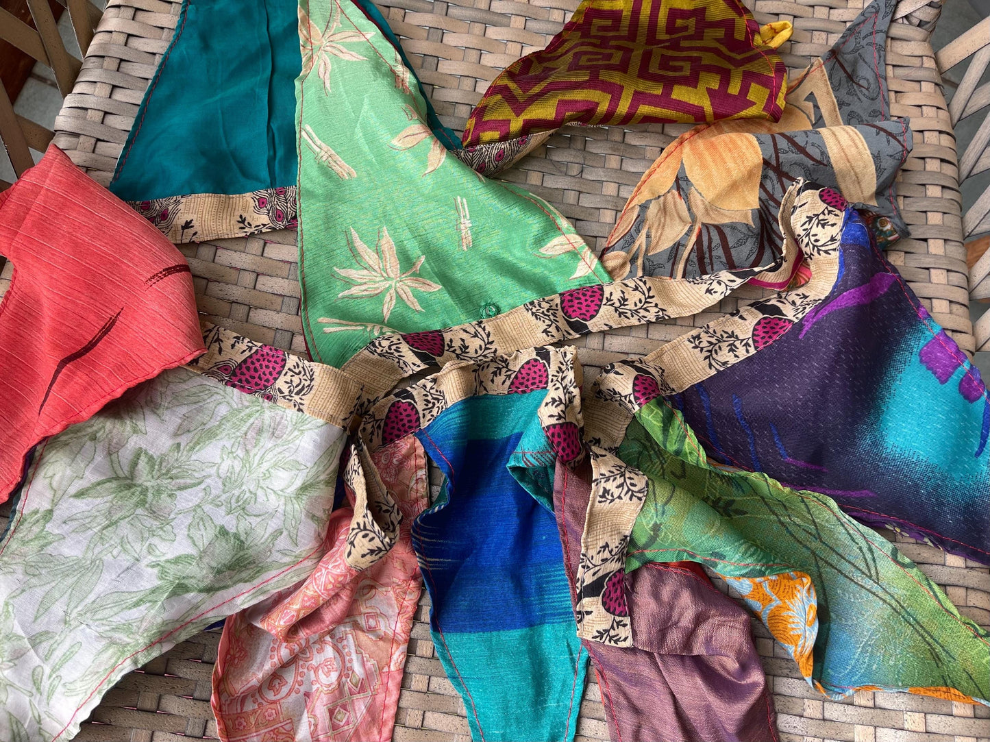 PICK YOUR OWN  Recycled Sari Bunting. Eco-Friendly Boho Party Decorations.