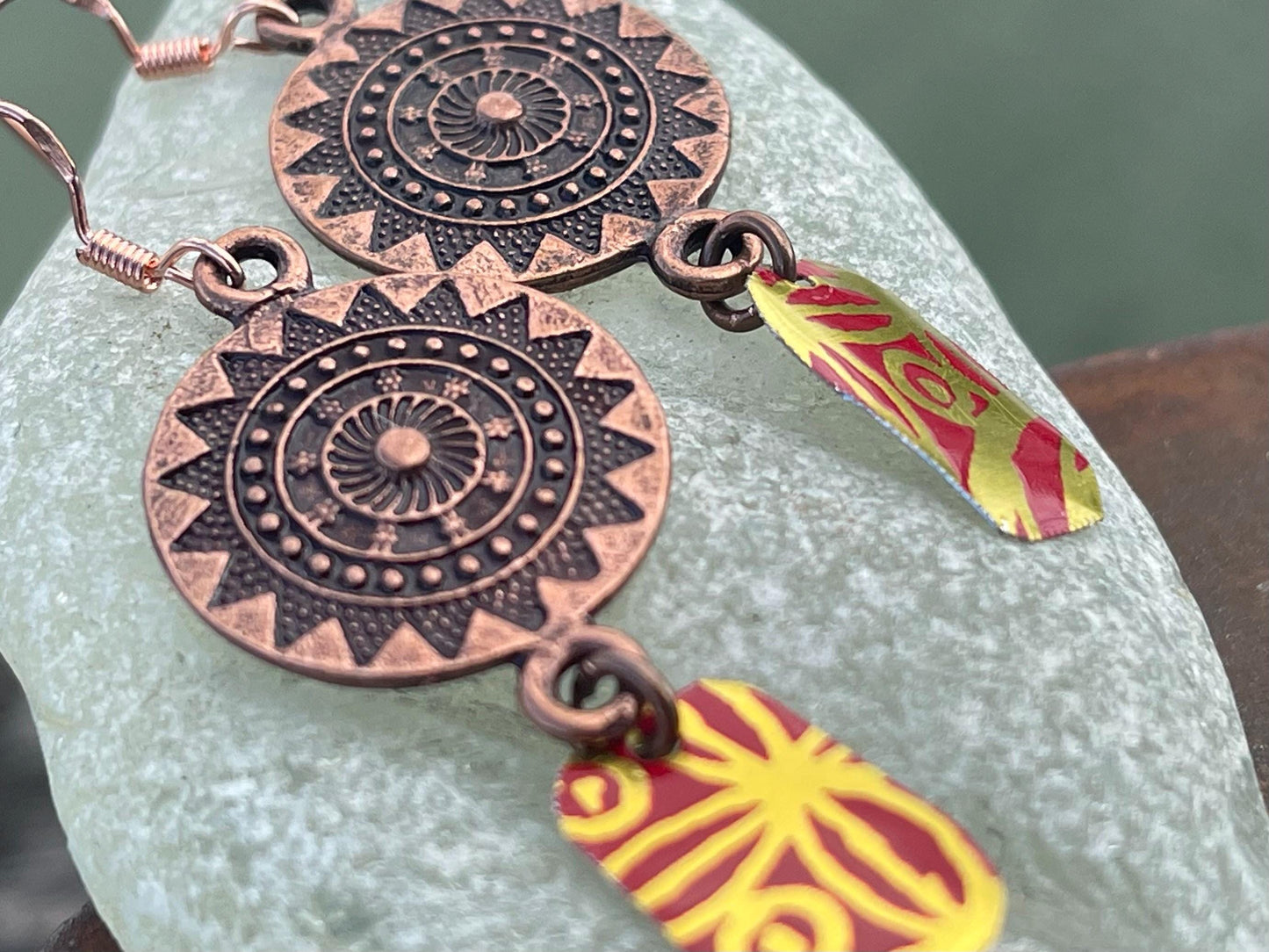 Tin can earrings, boho jewellery, handmade jewellery, unique earrings, eco friendly jewellery, unique gift for her, ethical jewellery