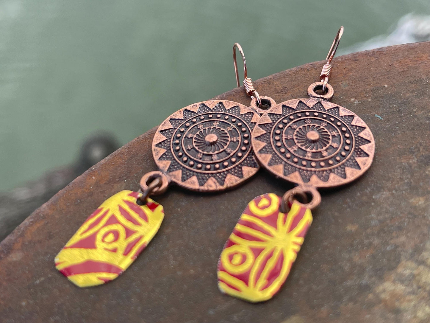 Tin can earrings, boho jewellery, handmade jewellery, unique earrings, eco friendly jewellery, unique gift for her, ethical jewellery