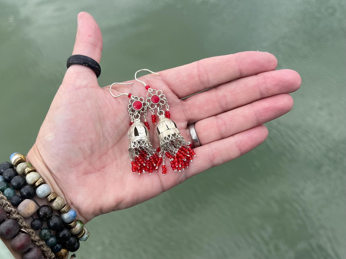 Gypsy jewellery, goddess earrings, goddess jewellery. vintage jewellery, ethical jewellery,  gypsy earrings, tassel earrings, boho jewellery