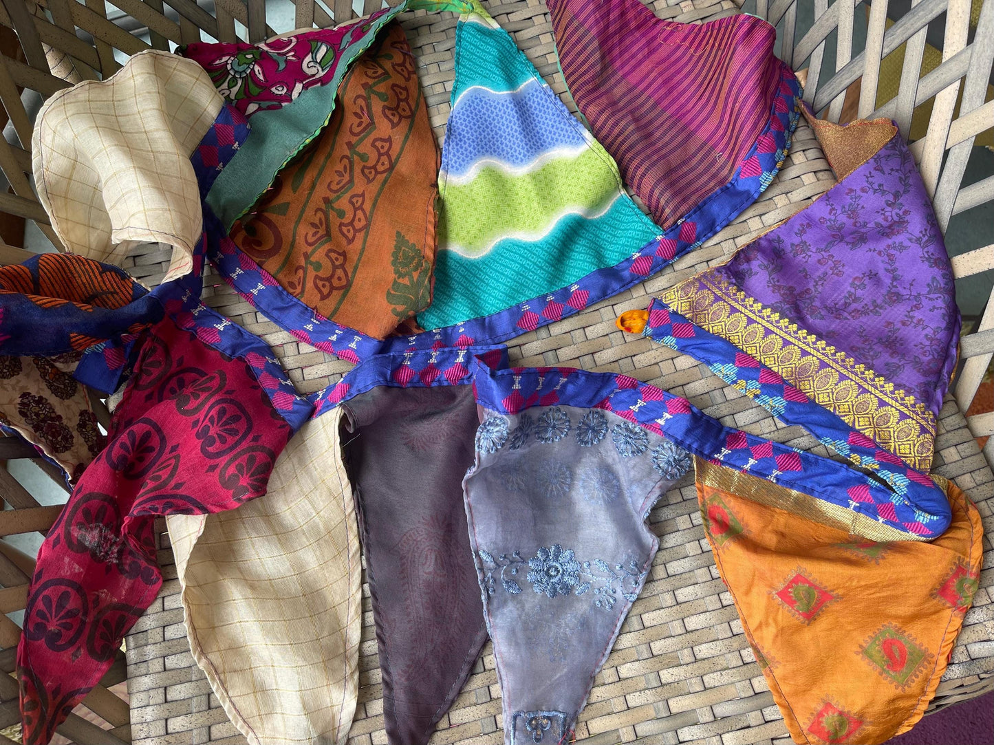 PICK YOUR OWN  Recycled Sari Bunting. Eco-Friendly Boho Party Decorations.