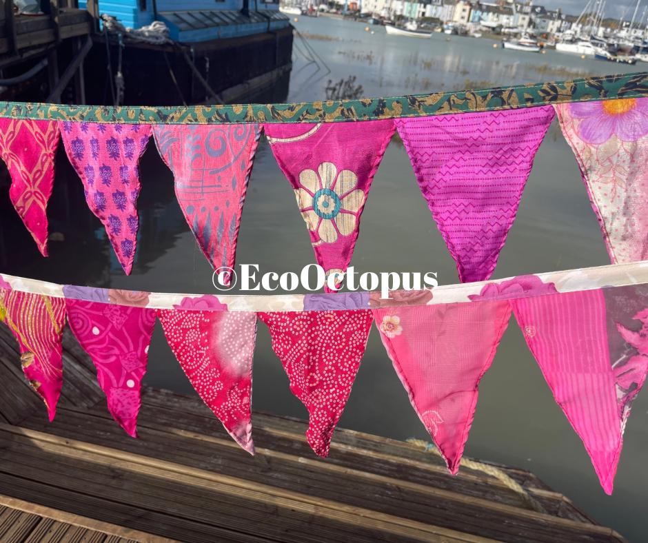 PINK bunting. Boho bunting for parties, weddings, hime and garden.