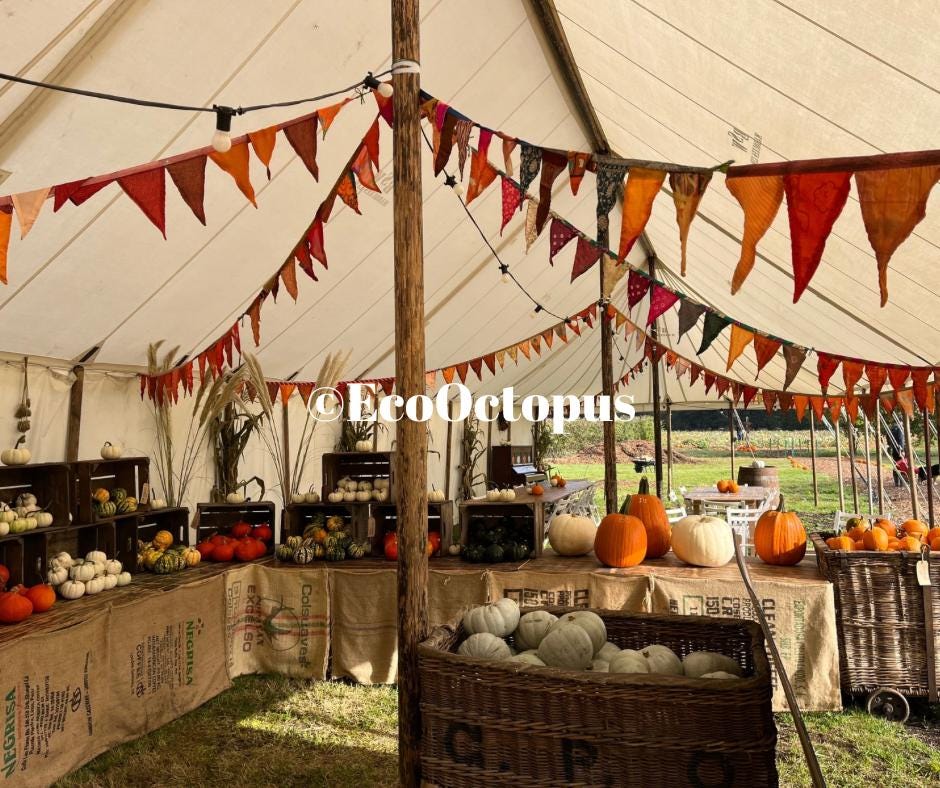 ORANGE bunting, recycled bunting, boho bunting, handmade bunting, eco friendly bunting.