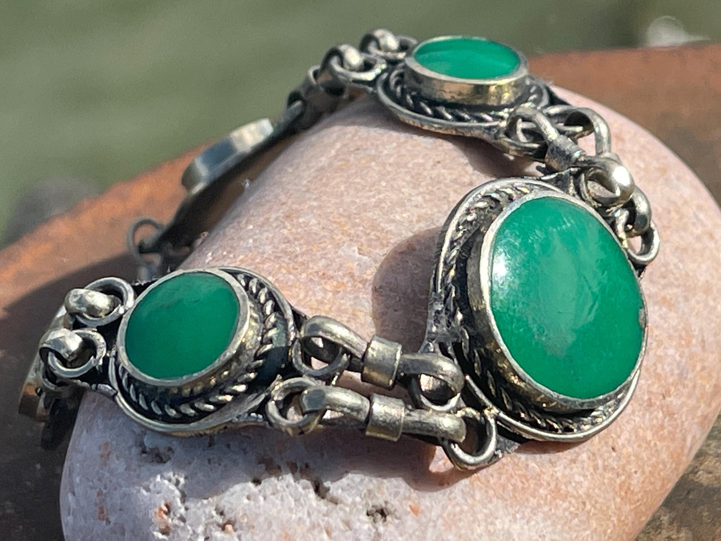 Stunning green bracelet. Green enamel bracelet, green jewellery, green bangle. Statement bracelet. Boho jewellery. Boho gift for her.