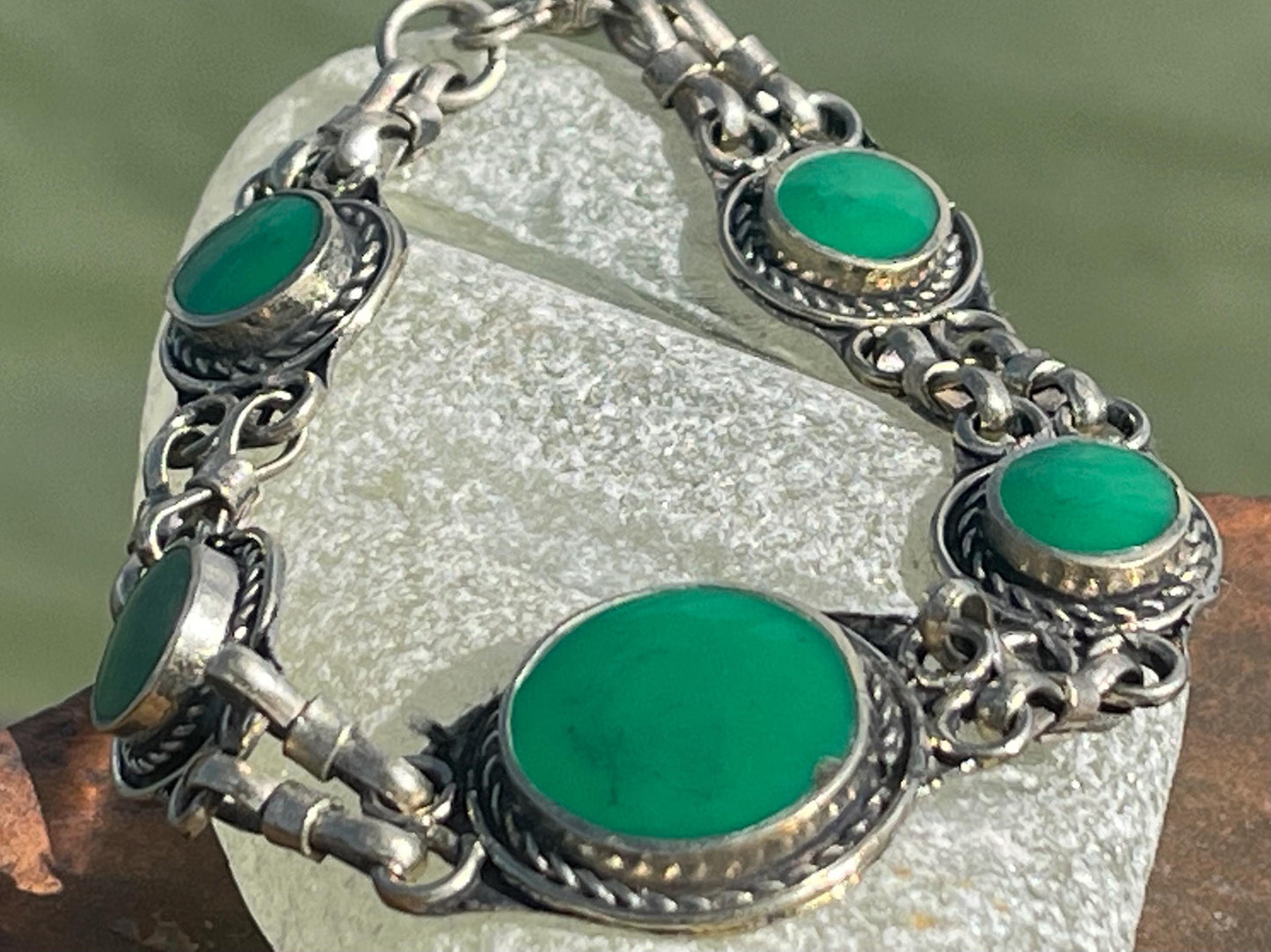 Stunning green bracelet. Green enamel bracelet, green jewellery, green bangle. Statement bracelet. Boho jewellery. Boho gift for her.