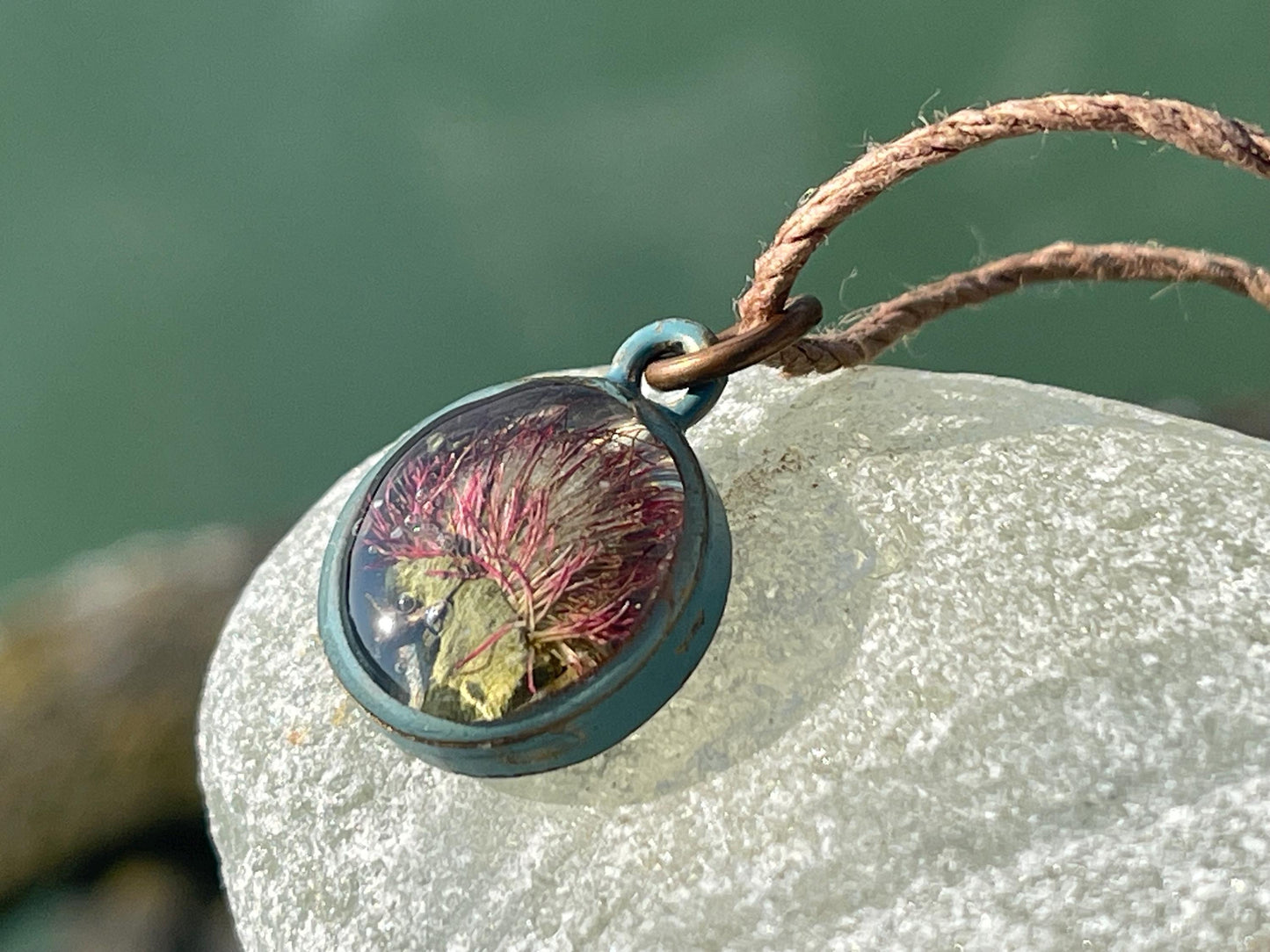 Bramble flower necklace, unique necklace, ethical gift for her, handmade necklace, boho eco friendly necklace, flower jewellery