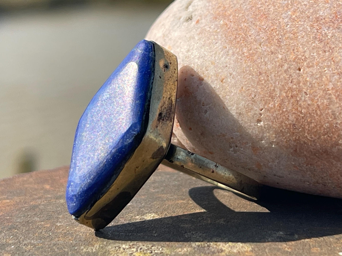 Romantic lapis lazuli ring, lapis jewellery, blue gemstone ring, boho ring, romantic gift for him. Ethical jewellery, unusual gift for her