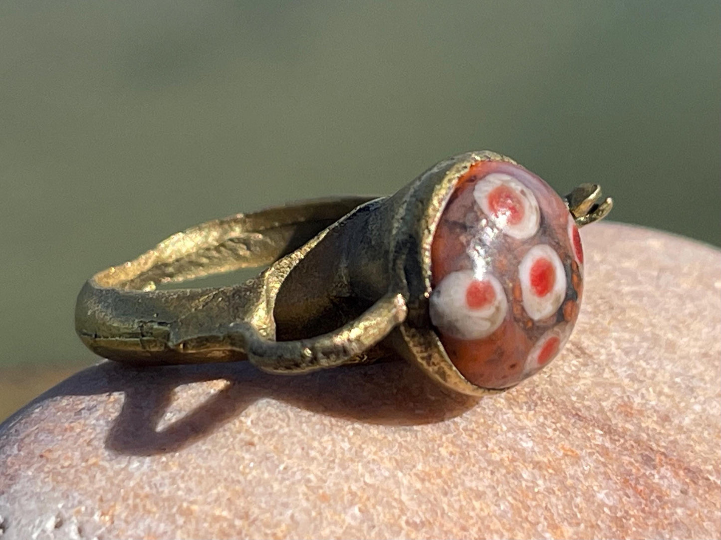 Fabulous vintage ring, large red ring, boho vintage jewellery, ethical jewellery, gypsy ring. Gypsy jewellery, statement jewellery