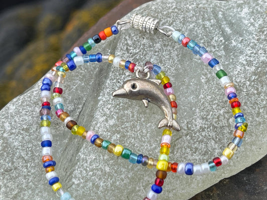 Eco-Friendly Dolphin Anklet | Unique Recycled Surf Jewellery Gift for Her