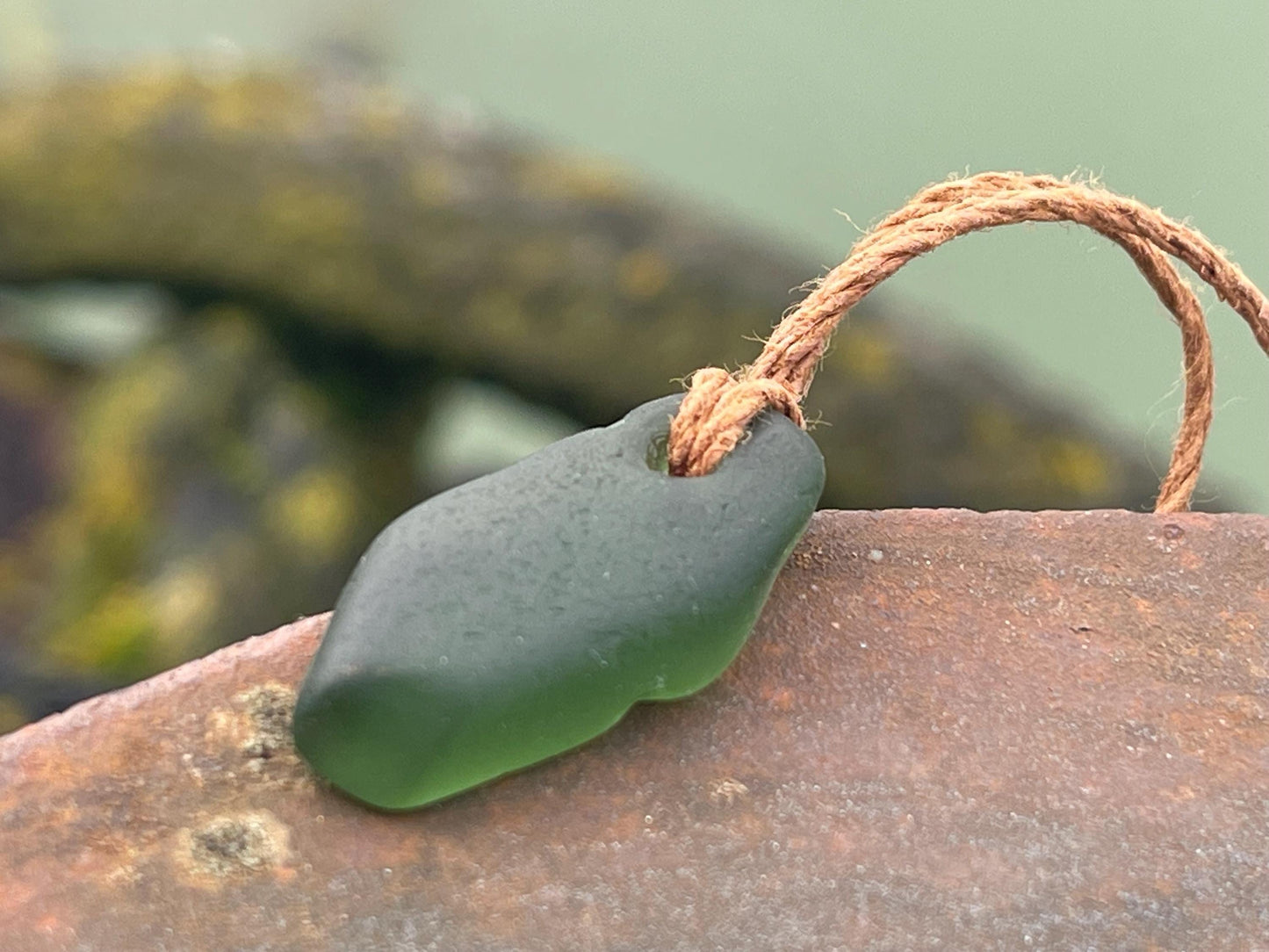 Unisex Cornish sea glass necklace, surf necklace, hippy necklace, gift for him, gift for her, recycled necklace, eco friendly necklace, boho